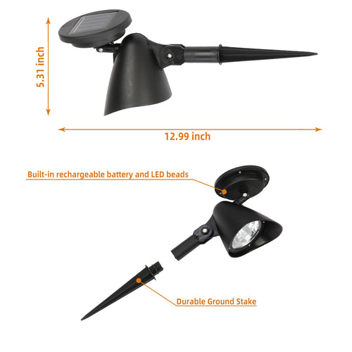 Load image into Gallery viewer, 2pcs Solar Landscape Spotlight LED Lighting for Garden
