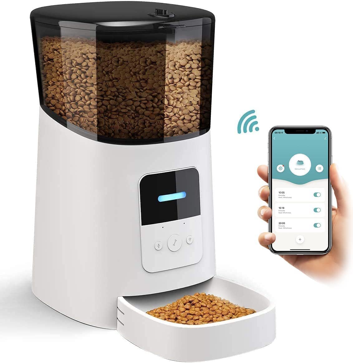 [Limited Time Offer !!!] PUREVACY Automatic Pet Feeder with Programmable Meals and Portions. 6L