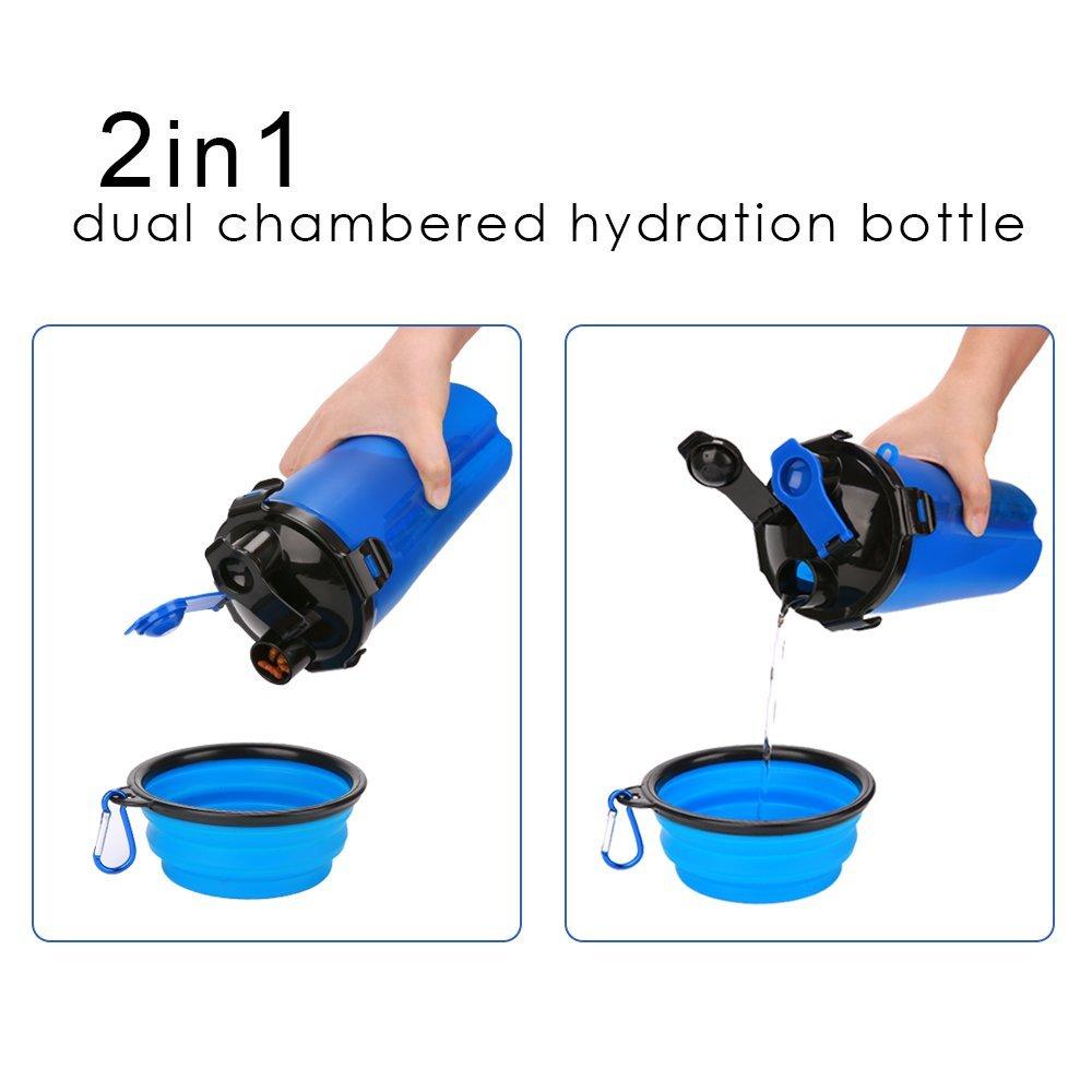 [Limited Time Offer !!!] 2 in 1 Dog Drinking Water Bottle with Bowls