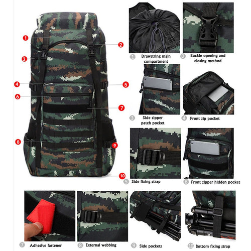 Load image into Gallery viewer, [Limited Time Offer !!!] Waterproof Outdoor Camping 70L Military Backpack
