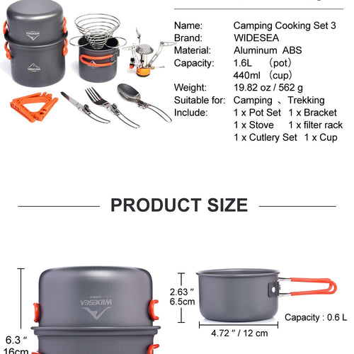 Load image into Gallery viewer, Camping Cookware Set Outdoor Tableware Equipment Supplies Burner Stove
