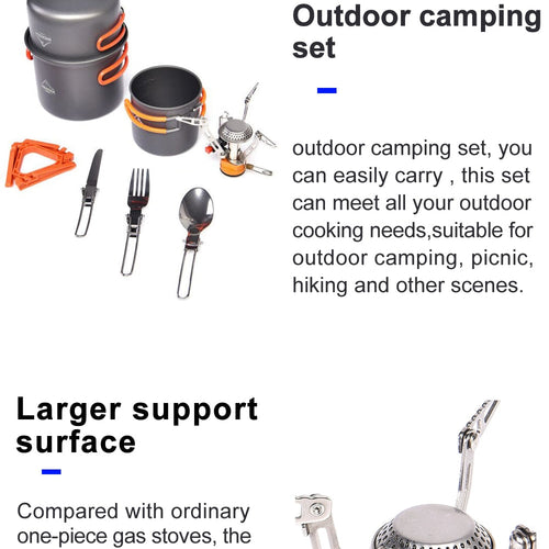 Load image into Gallery viewer, Camping Cookware Set Outdoor Tableware Equipment Supplies Burner Stove
