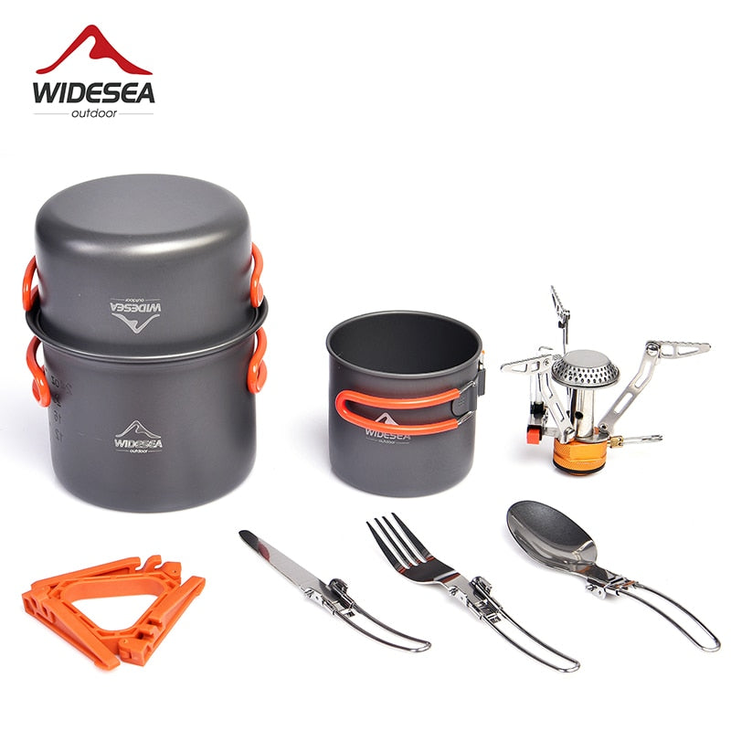 Camping Cookware Set Outdoor Tableware Equipment Supplies Burner Stove