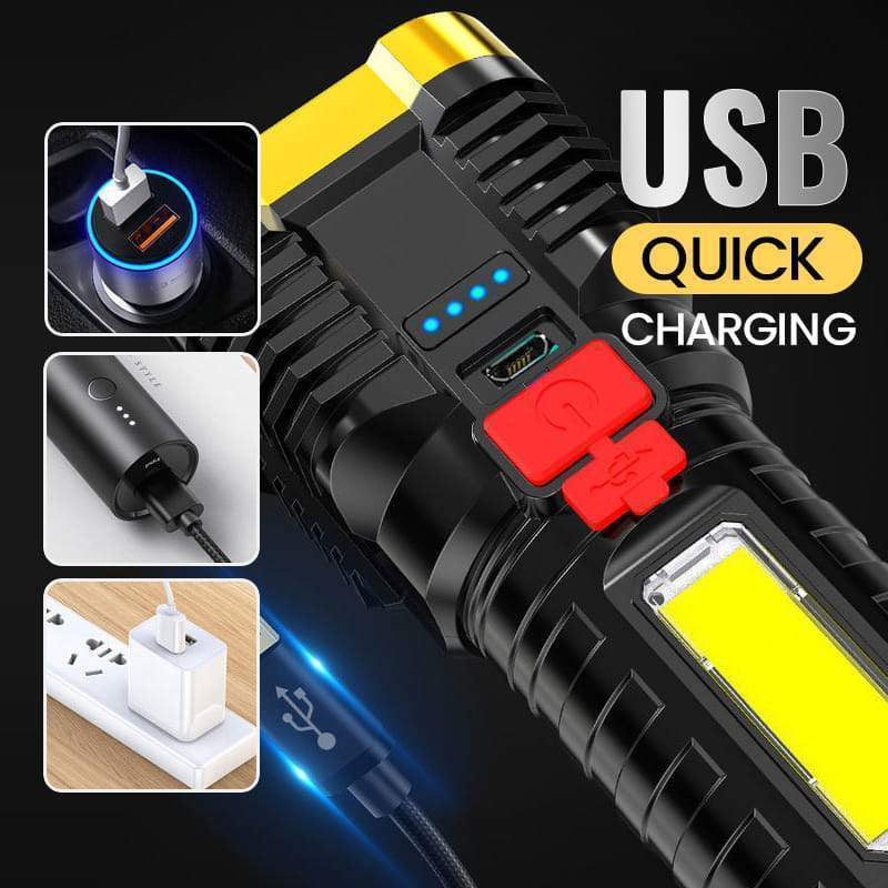 [Limited Time Offer !!!] Ultra Bright Waterproof Outdoor LED Flashlight with Side Lamp