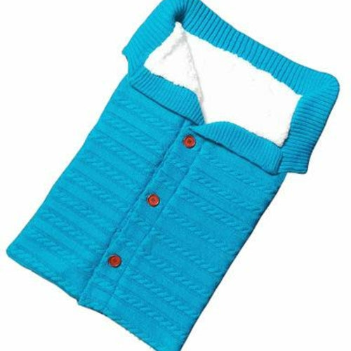 Load image into Gallery viewer, Newborn Baby Winter Warm Sleeping Bags Infant Button Knit Swaddle Wrap
