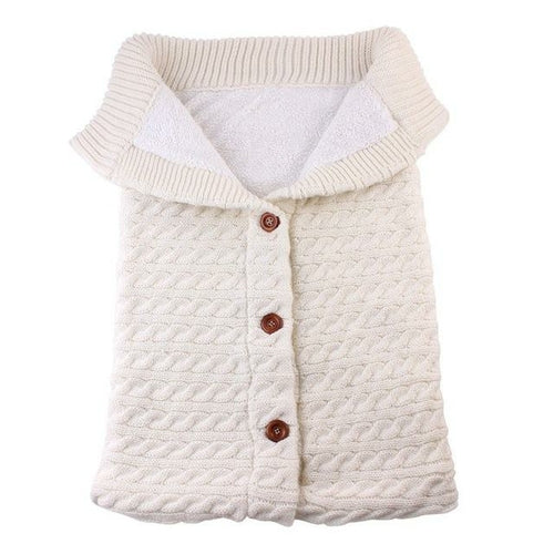 Load image into Gallery viewer, Newborn Baby Winter Warm Sleeping Bags Infant Button Knit Swaddle Wrap
