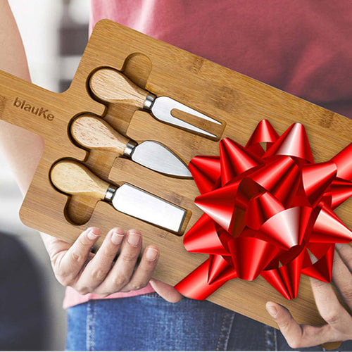 Load image into Gallery viewer, 12 x 8 Bamboo Cheese Board and Knife Set
