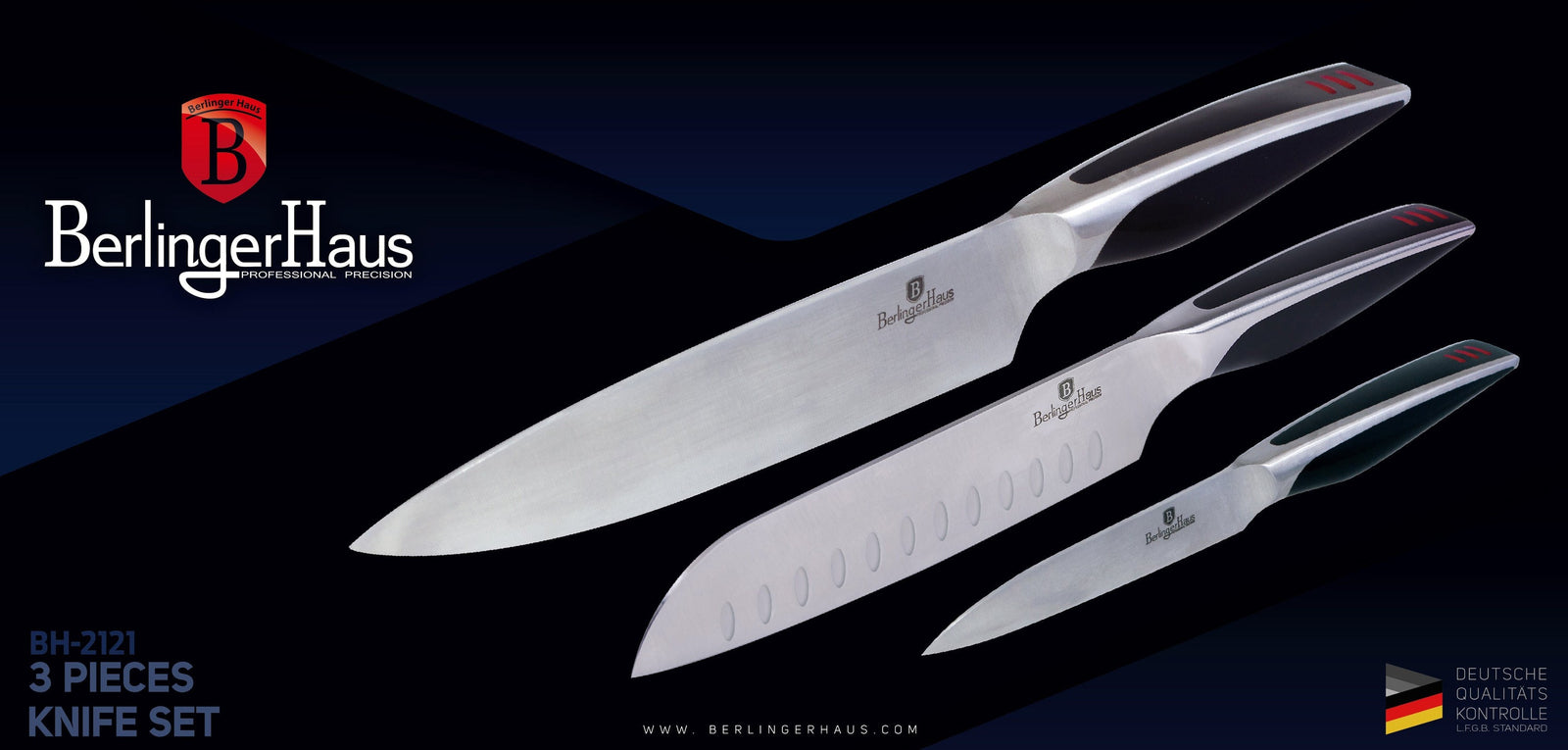 [Limited Time Offer !!!] 3-Piece Knife Set Black Collection