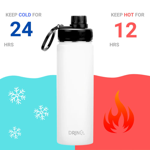 Load image into Gallery viewer, [Limited Time Offer !!!] DRINCO® 22oz Stainless Steel Sport Water Bottle - Artic White
