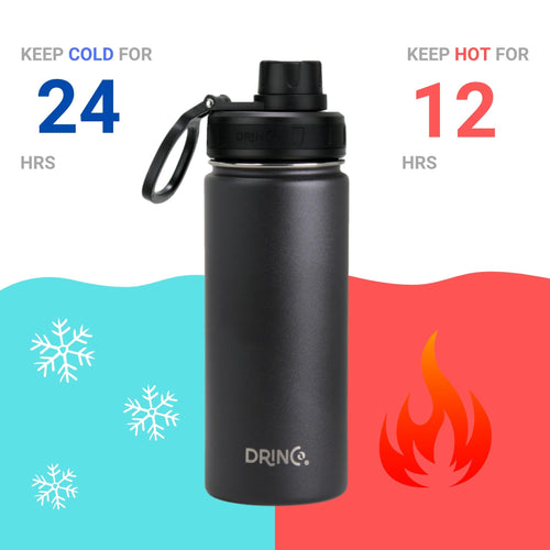 Load image into Gallery viewer, [Limited Time Offer !!!] DRINCO® 18oz Stainless Steel Sport Water Bottle - Black
