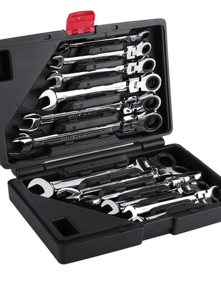 [Limited Time Offer !!!] Pro Spanner Wrench Ratchet Polished Set Kit Metric 8 -19mm Car Tools