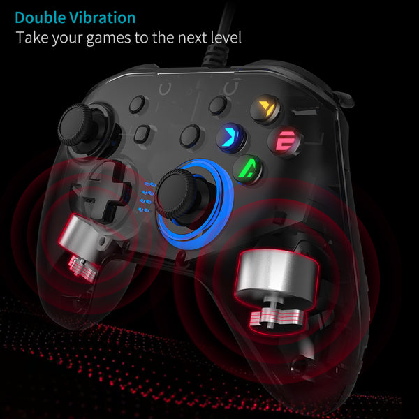 [Limited Time Offer !!!] Wired Gaming Controller Joystick Gamepad with Dual-Vibration