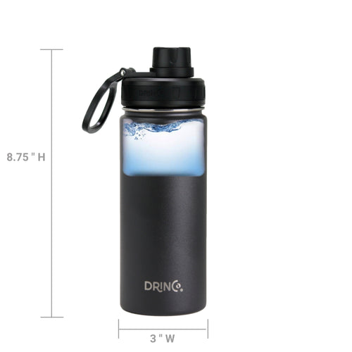 Load image into Gallery viewer, [Limited Time Offer !!!] DRINCO® 18oz Stainless Steel Sport Water Bottle - Black
