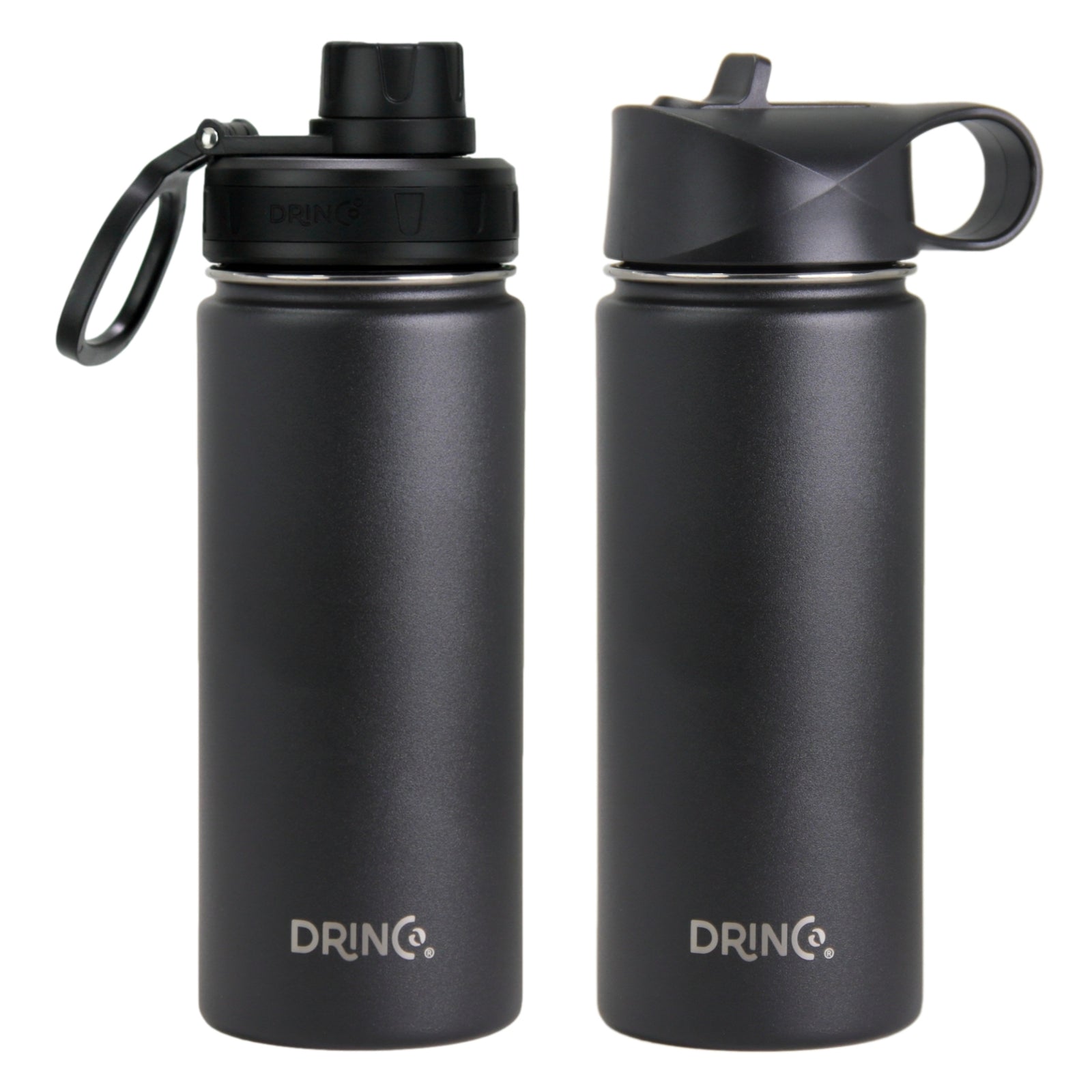 [Limited Time Offer !!!] DRINCO® 18oz Stainless Steel Sport Water Bottle - Black