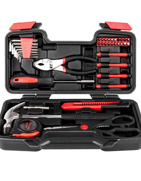 [Limited Time Offer !!!] 39PCS Hand Tool Set Home Measuring Tape Pliers Tool Kit