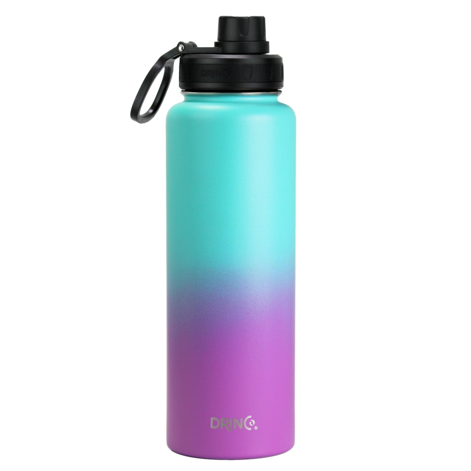 [Limited Time Offer !!!] DRINCO® 40oz Stainless Steel Sport Water Bottle - Ombre Fuschia Teal