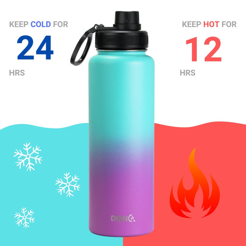 Load image into Gallery viewer, [Limited Time Offer !!!] DRINCO® 40oz Stainless Steel Sport Water Bottle - Ombre Fuschia Teal
